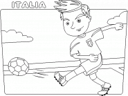 Joueur de foot de l'équipe d'Italie - coloriage n° 44
