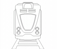 Rame de tramway, vue de face - coloriage n° 441