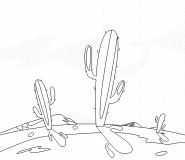 Cactus dans le désert mexicain - coloriage n° 445