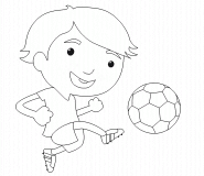 Garçon jouant au football - coloriage n° 446