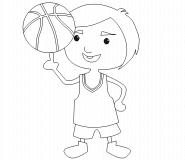 Ballon de basket-ball sur le bout du doigt ! - coloriage n° 448