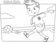 Joueur de foot de l'équipe du Brésil - coloriage n° 45