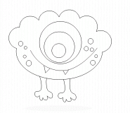 Cyclope avec une tête de chou-fleur  - coloriage n° 454