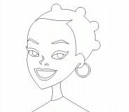 Jeune adolescente souriante - coloriage n° 458