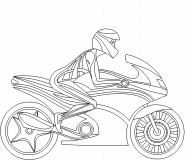 Coloriage stylisé d'une moto de course - coloriage n° 459
