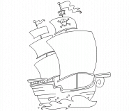 Bateau Pirate - coloriage n° 460