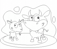 La vache et la chèvre - coloriage n° 475