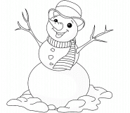 Bonhomme de neige - coloriage n° 477