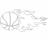 Ballon de basket enflammé - coloriage n° 488