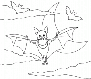 Chauves souris sous la nuit pourpre d'Halloween - coloriage n° 504