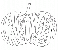 Logo Halloween en forme de citrouille - coloriage n° 511