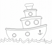 Petit bateau dans le creux des vagues - coloriage n° 521