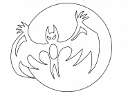 Chauve-souris un soir de pleine lune - coloriage n° 53