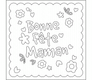 Carte fleurie "Bonne fête maman" - coloriage n° 531