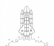 Navette spatiale au décollage - coloriage n° 533