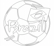 Logo "brazil" avec un drapeau brésilien - coloriage n° 534