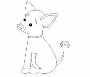 Chien Chihuahua remuant la queue - coloriage n° 546