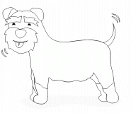 Chien Bobtail, a l'air heureux - coloriage n° 547