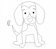Adorable chiot Beagle tricolore - coloriage n° 548
