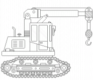 Mini-grue mobile à chenilles - coloriage n° 551