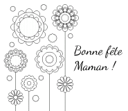 Bonne Fête Maman (fleurs psychédéliques) - coloriage n° 555