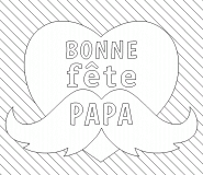 Bonne fête PAPA (coeur à moustache) - coloriage n° 569