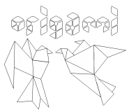 Deux oiseaux en origami - coloriage n° 571