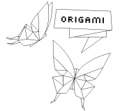 Papillons en papier (origami) - coloriage n° 574