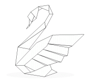 Cygne en papier plié (origami) - coloriage n° 575