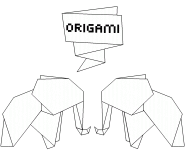 Éléphants en papier plié (origami) - coloriage n° 576