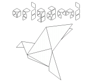 Oiseau en papier plié (origami) - coloriage n° 577