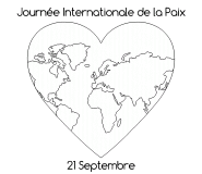 Coeur pour la journée internationale de la Paix - coloriage n° 586