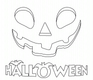 Tête de citrouille d'Halloween - coloriage n° 590