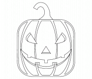 Émoticône d'Halloween en forme de citrouille - coloriage n° 598