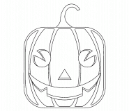 Citrouille d'Halloween rectangulaire - coloriage n° 599