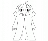 Jack O'Lantern, l'homme à la tête de citrouille - coloriage n° 605