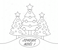 Sapins de Noël sous la neige - coloriage n° 622