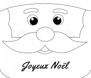 Visage du Père Noël en gros plan - coloriage n° 625