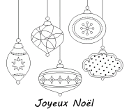 Boules de noël vintage - coloriage n° 628