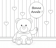 Nounours te souhaite une bonne année ! - coloriage n° 632