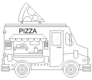 Foodtruck 1 : camion à Pizza - coloriage n° 633