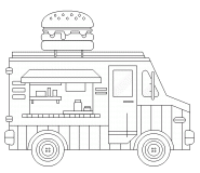 Le Burger truck (camion à hamburger) - coloriage n° 640