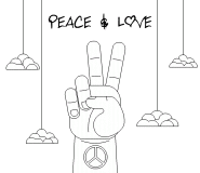 Peace & Love (Paix et Amour) - coloriage n° 650