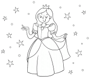 La princesse des étoiles  - coloriage n° 663