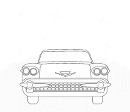 Voiture américaine vintage - coloriage n° 664