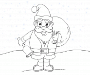 Père Noël rigolo avec une clochette - coloriage n° 67