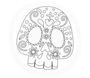 Masque mexicain coloré (fête des morts mexicaine) - coloriage n° 684