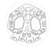 Crâne aux motifs floraux et géométriques - coloriage n° 685