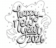 VĆux 2026 sous le ciel bleu nuit - Coloriage en ligne VĆux 2026 sous le ciel bleu nuit - Coloriage en ligne