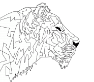 Lion coloré (pop art) - coloriage n° 729